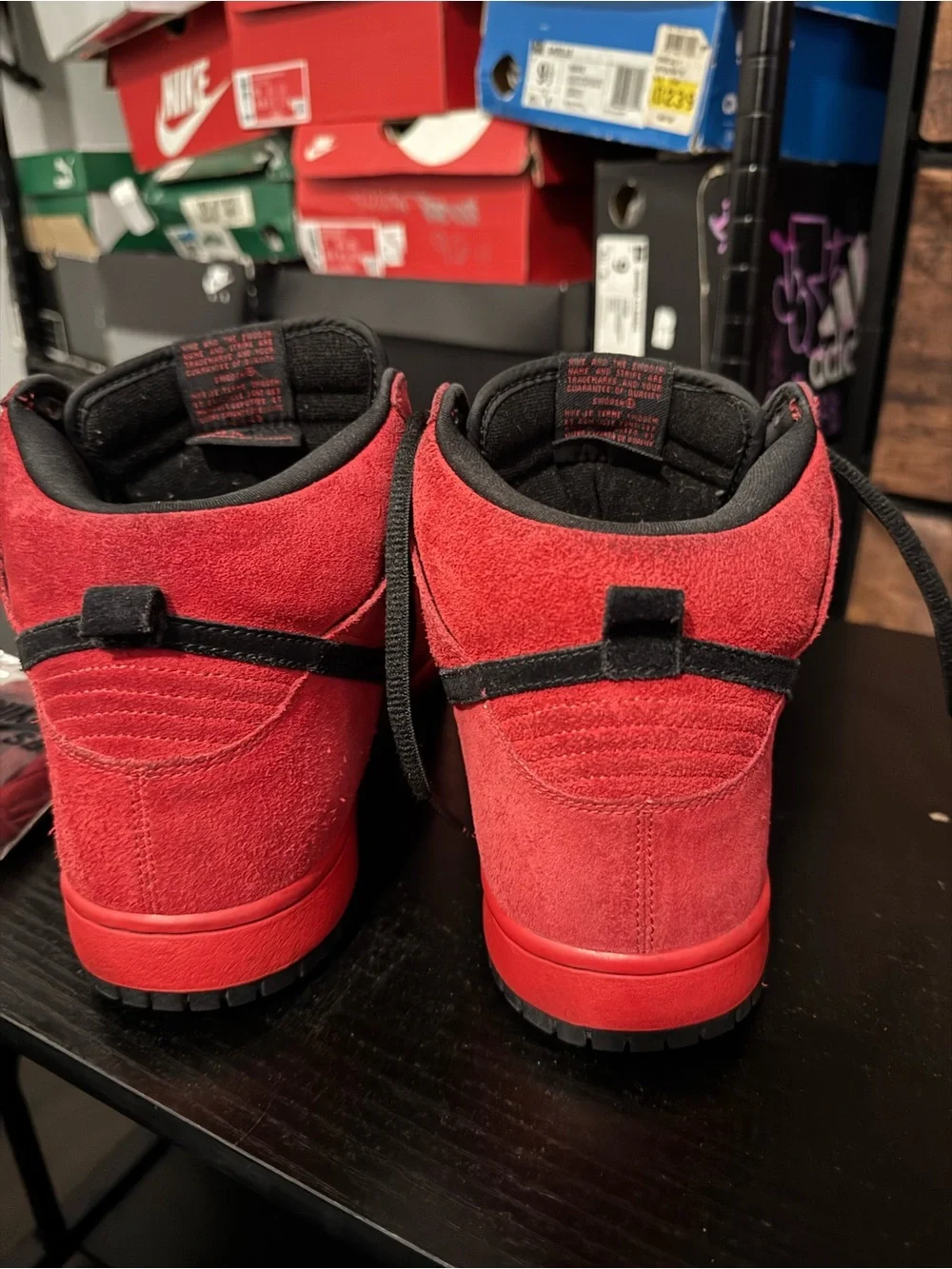 Nike Red and Black High-Top Sneakers